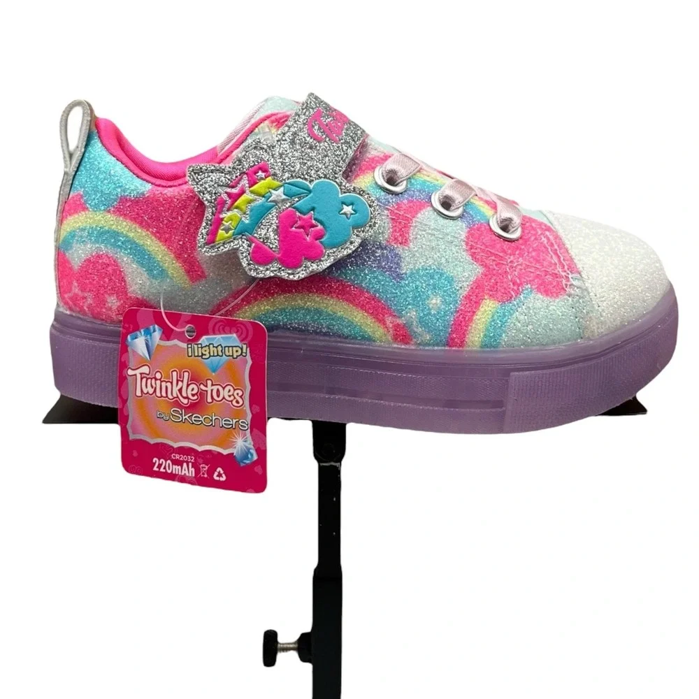 Skechers Toddler Girls Twinkle Sparks Light-Up Sneakers Size‎ 8 Multi Slip-on